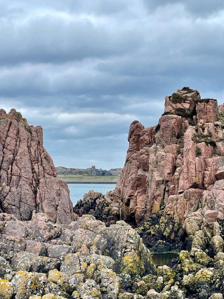 View of stunning Iona Abbey from Mull